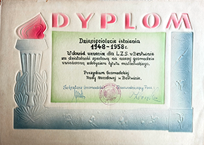 Dziesięciolecie Klubu - dyplom